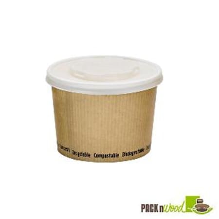 Omg Soup Cup with Rippled Kraft Design - 16 oz OM3691299